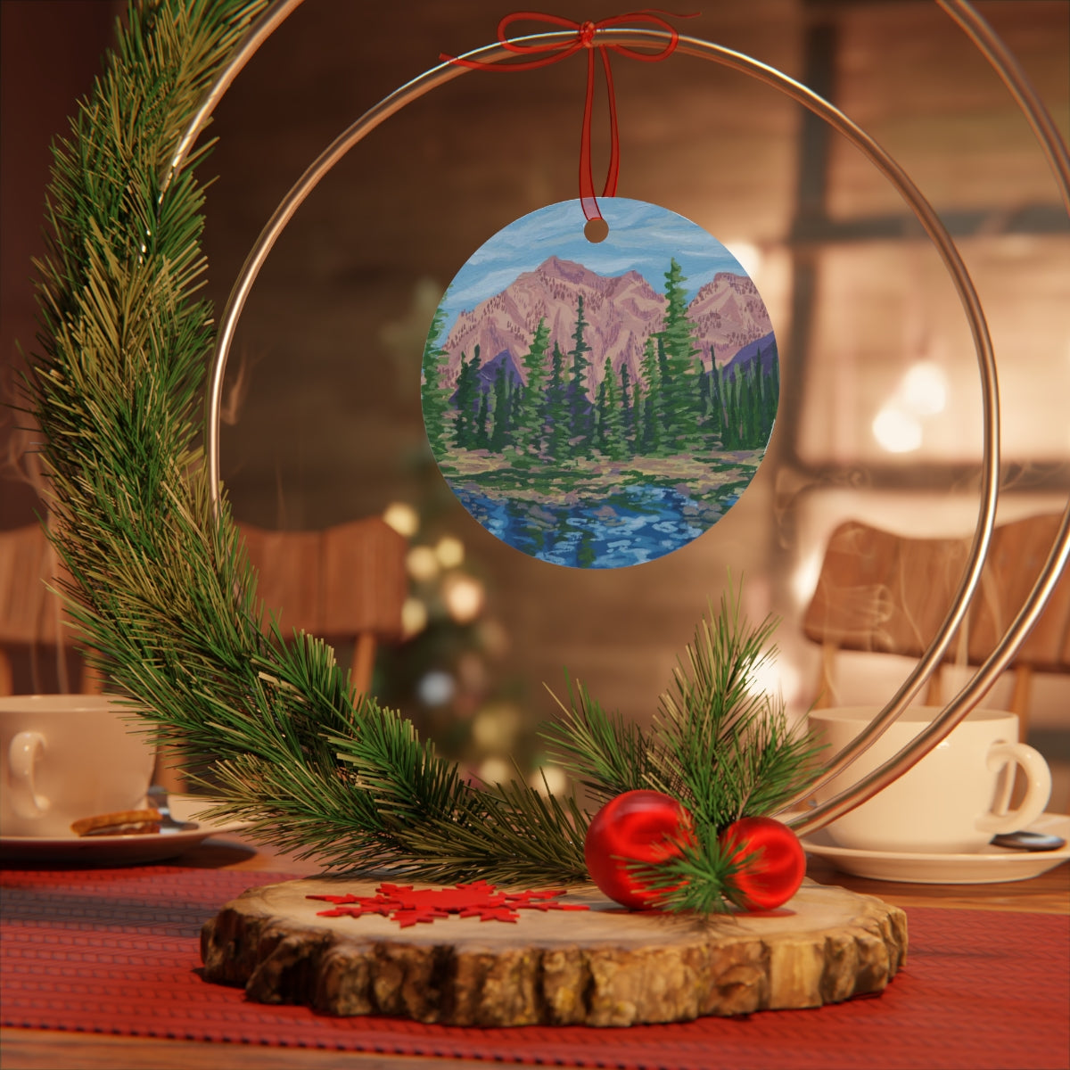 Cozy Mountains Ornament