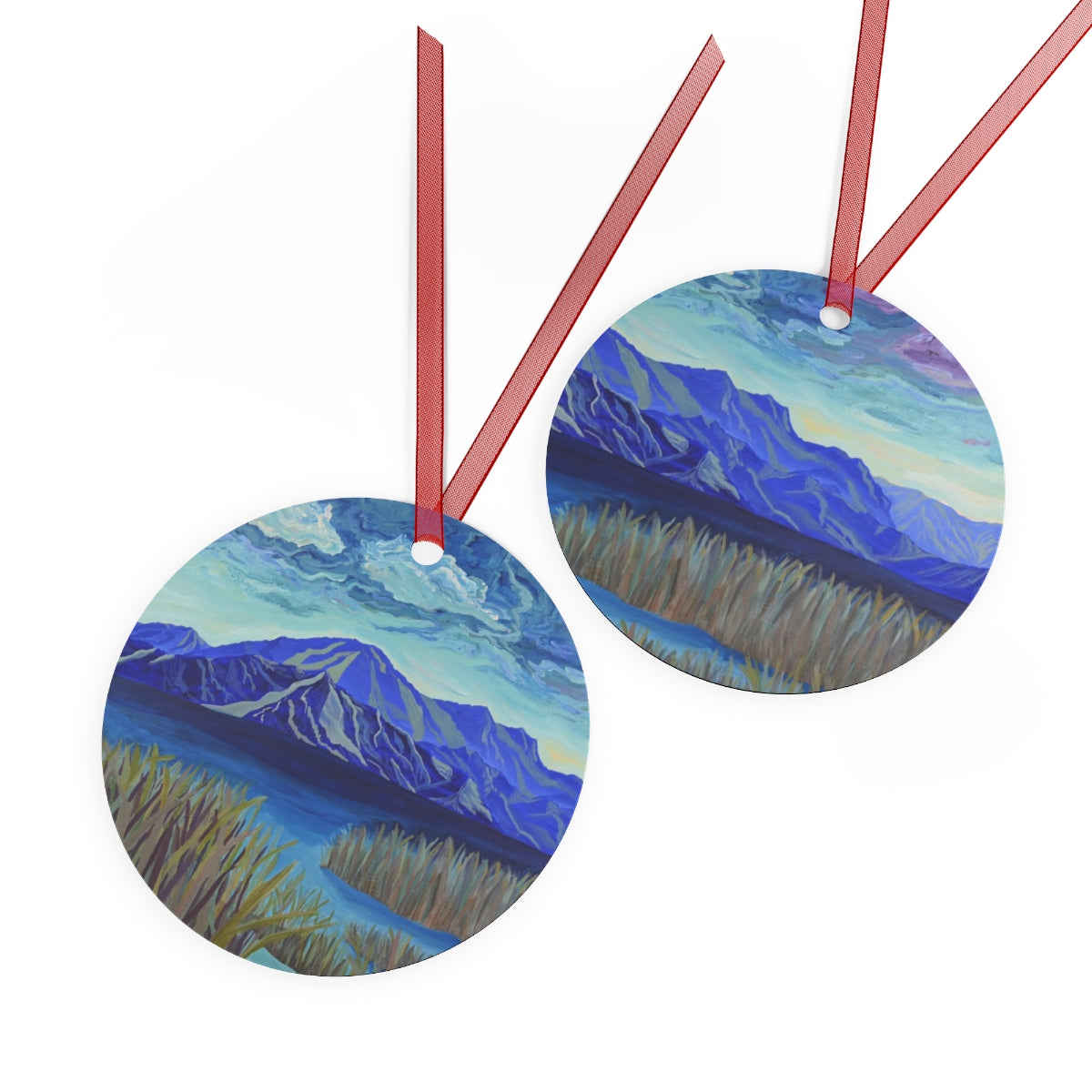 Winter Mountain Lake Ornament