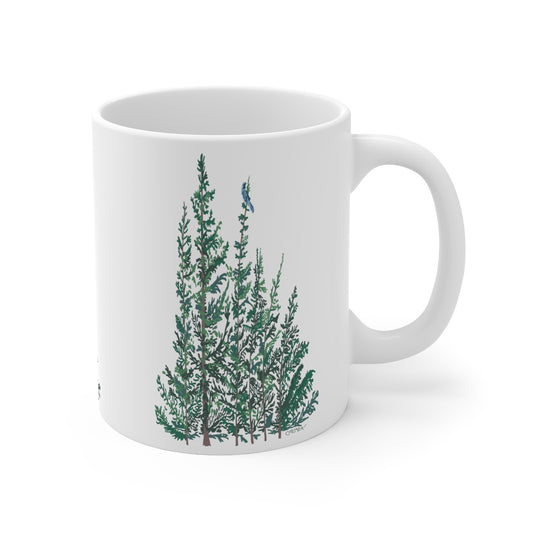 Green Pines Illustrated Coffee Mug