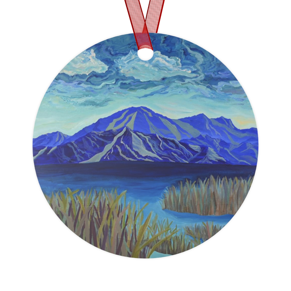 Winter Mountain Lake Ornament