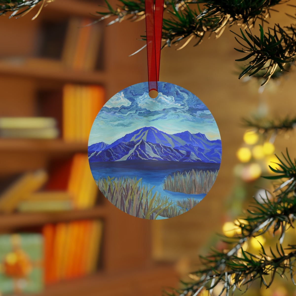 Winter Mountain Lake Ornament