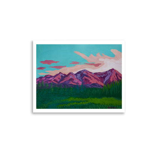 Blushing Sun Capped Peaks Fine Art Giclee Print