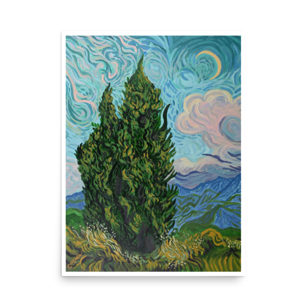 Cassara's Cypresses Fine Art Giclee Print