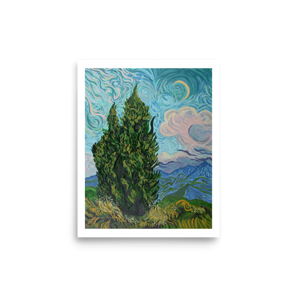 Cassara's Cypresses Fine Art Giclee Print