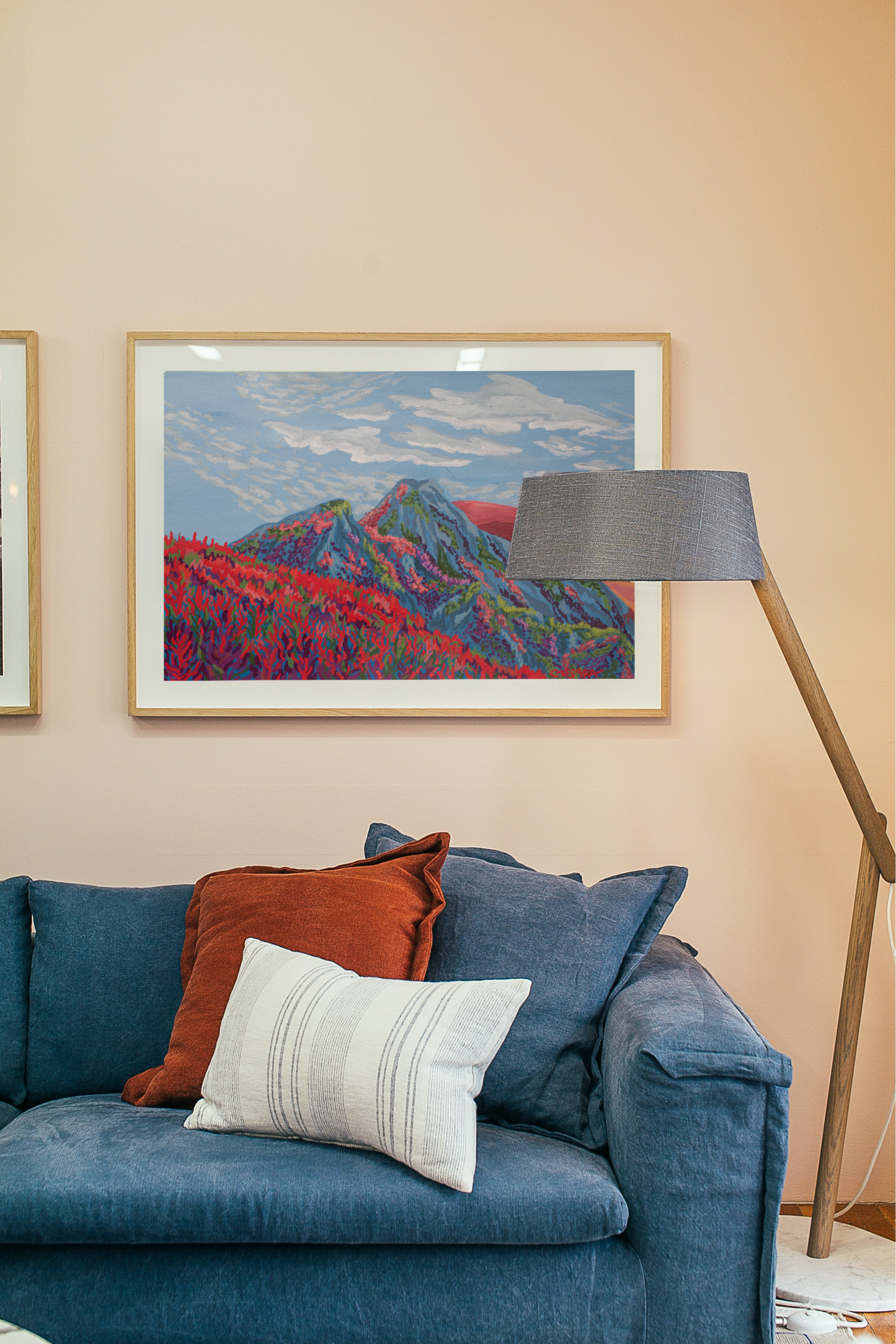 Scarlet Red Autumn Mountains Fine Art Giclee Print