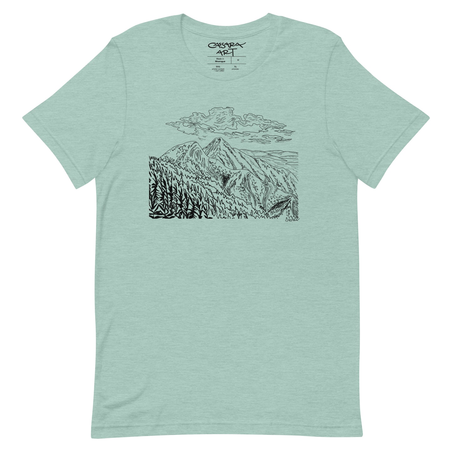 Billowing Mountains Illustration T-Shirt (Unisex)