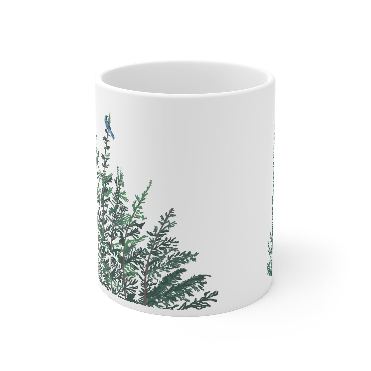 Green Pines Illustrated Coffee Mug