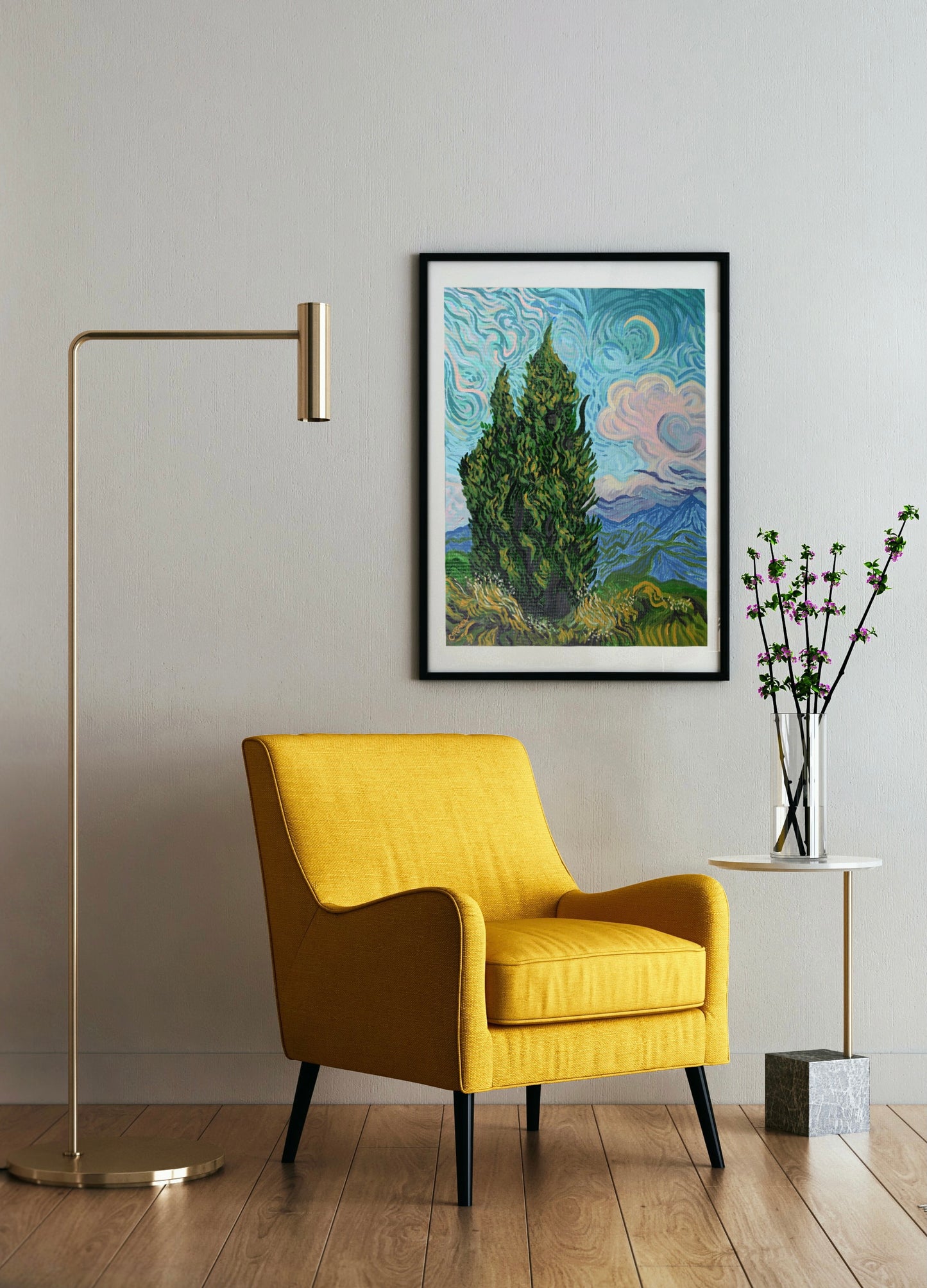 Cassara's Cypresses Fine Art Giclee Print