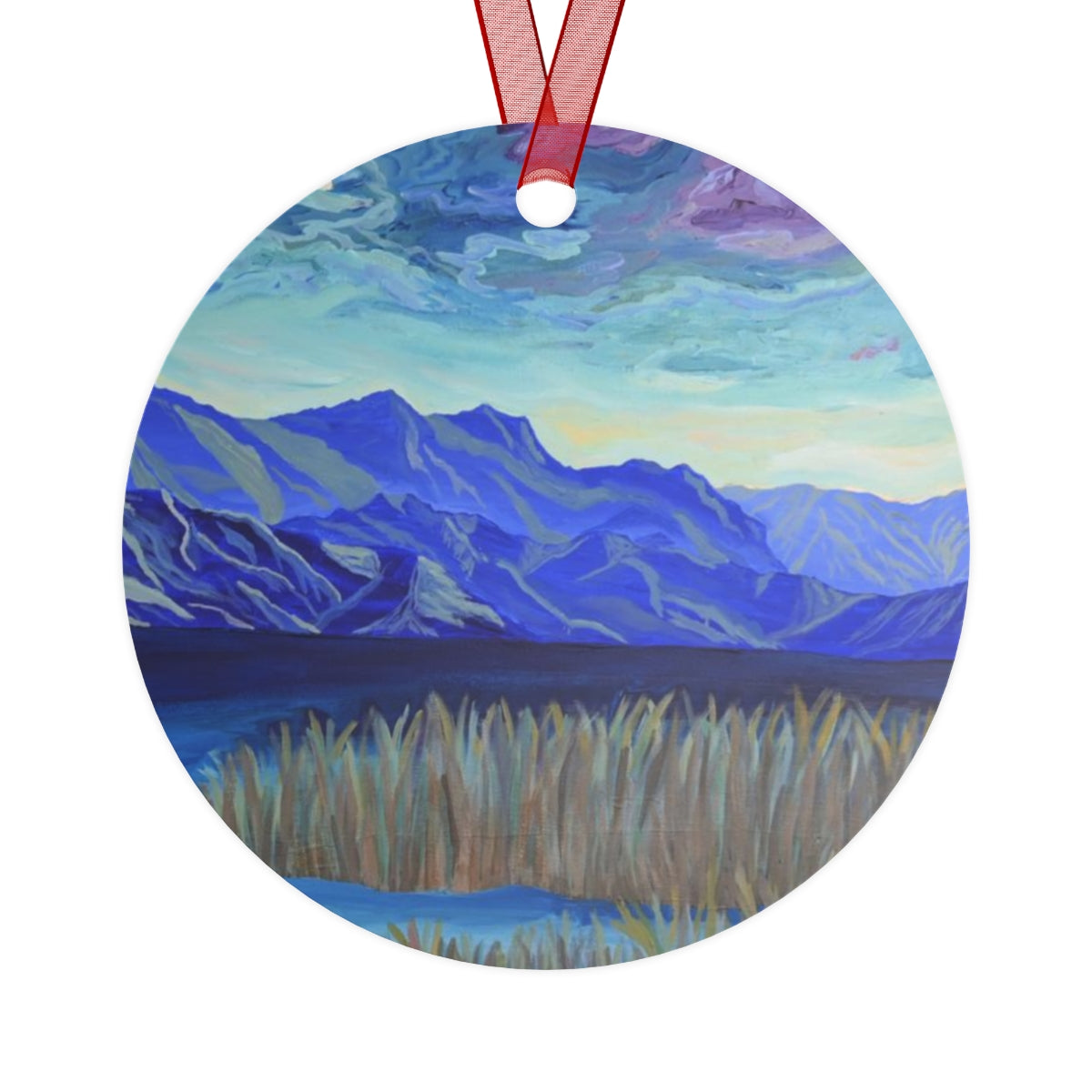 Winter Mountain Lake Ornament