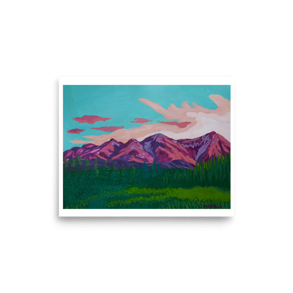 Blushing Sun Capped Peaks Fine Art Giclee Print